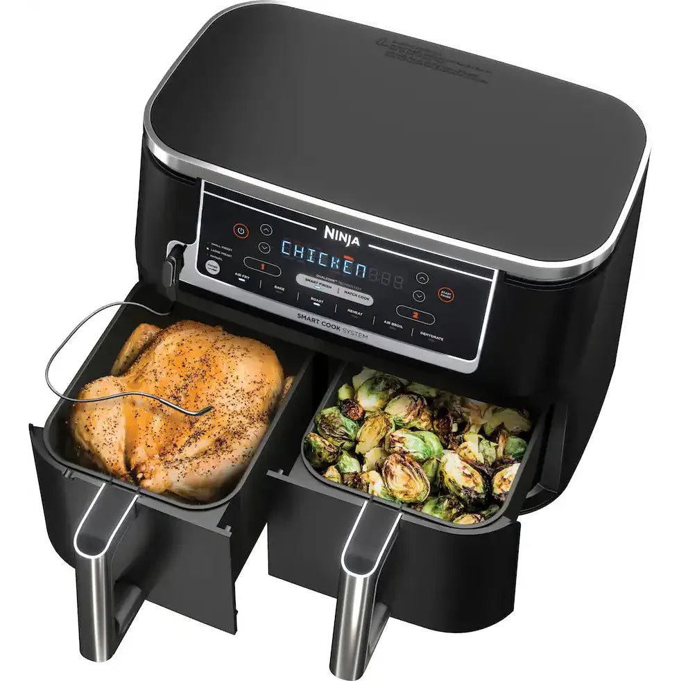 Ninja Foodi 6 in 1 XL 2 Basket Air Fryer Smart Cook System, Black