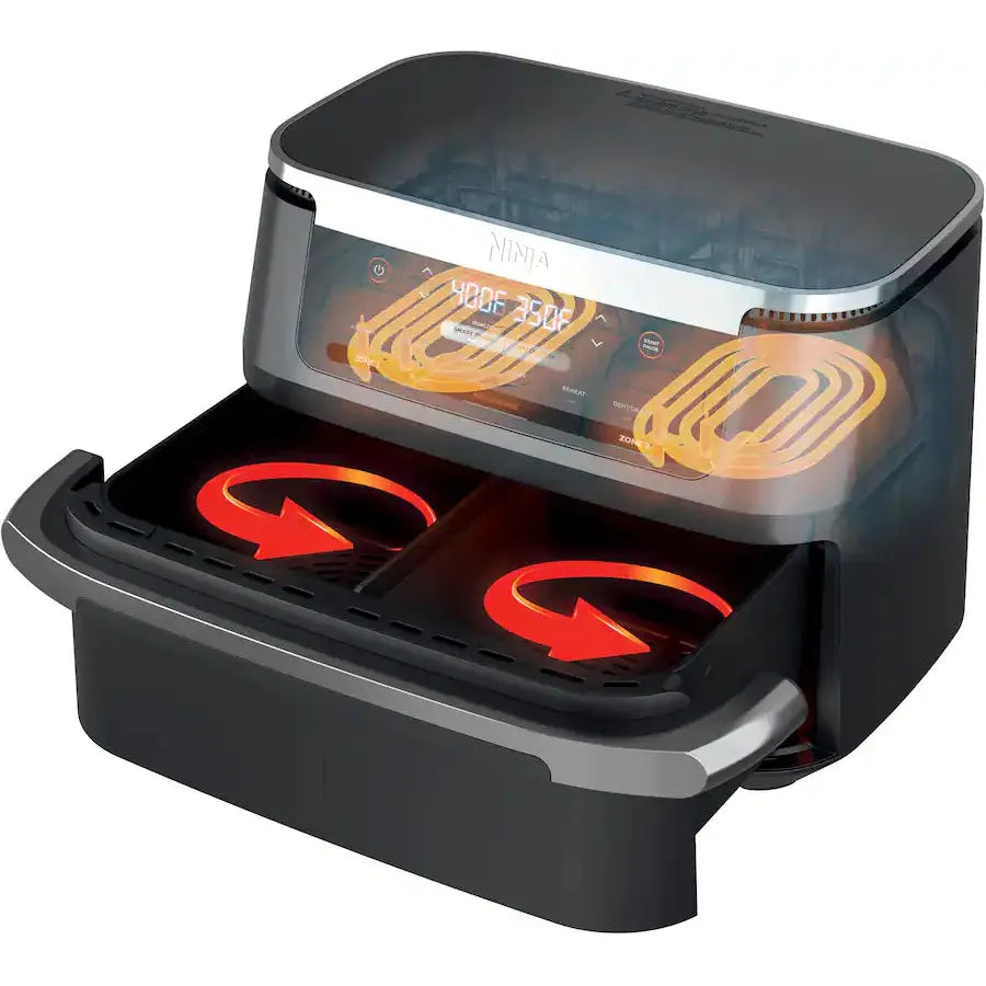 Ninja Foodi 7 Quart DualZone Flex Basket Air Fryer, Black