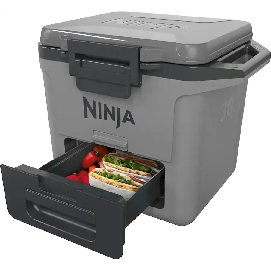 Ninja FrostVault 30 Quart Hard Cooler with Dry Zone, Slate Gray