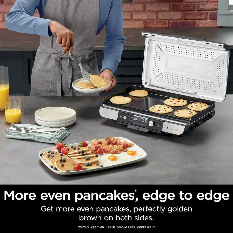 Ninja Sizzle Pro XL 20-Inch Indoor Griddle & Grill with ProTemp IQ, Silver