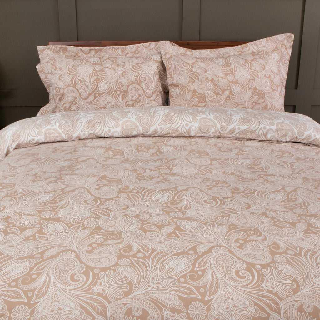 Paisly Garden Reversible Comforter Set, Taupe