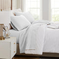 Pintuck Luxe Microfiber 4 Piece Sheet Set, White