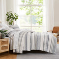 Preppy Stripes Reversible Comforter Set, Grey