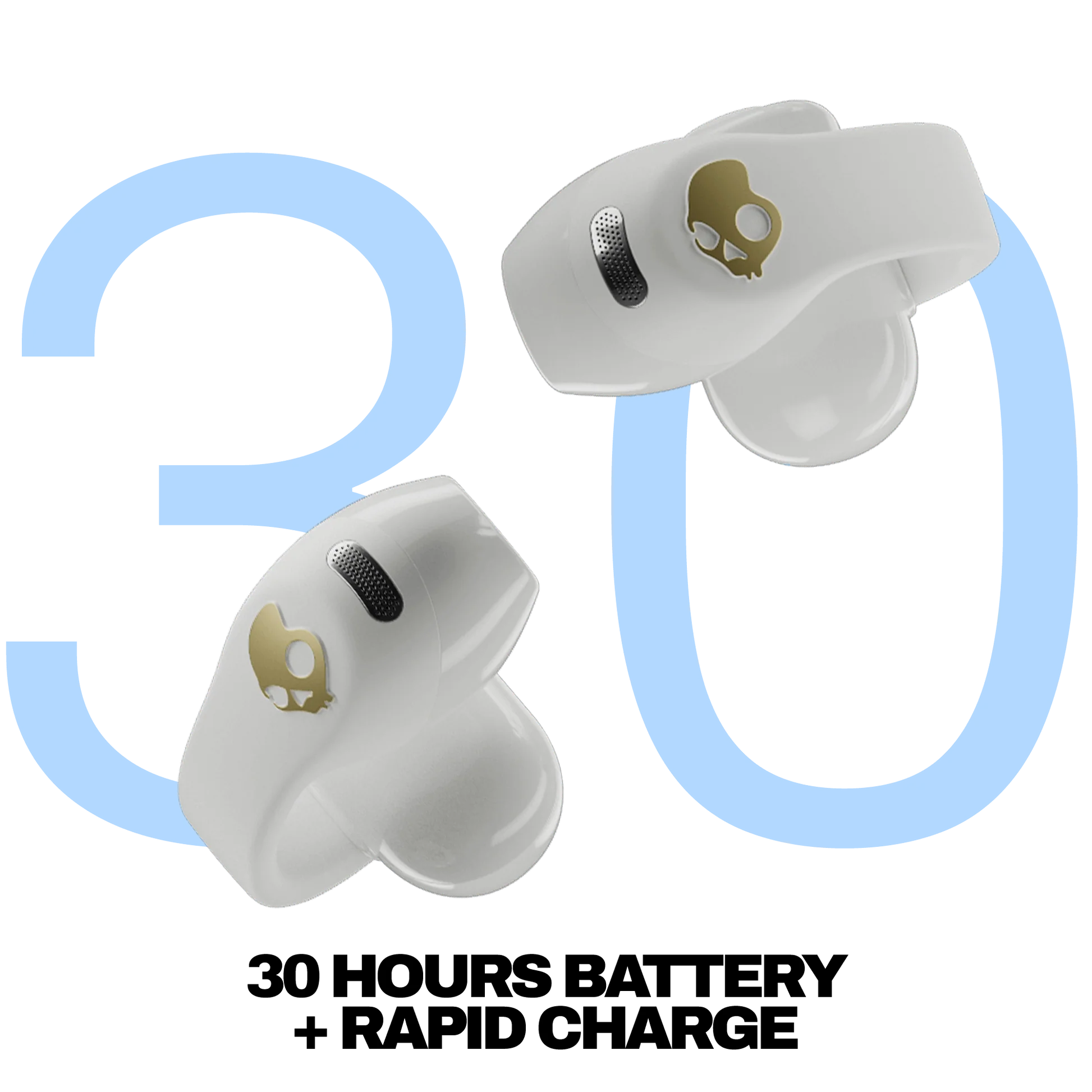 Skullcandy Push 720 Open Earbuds, Bone & Gold
