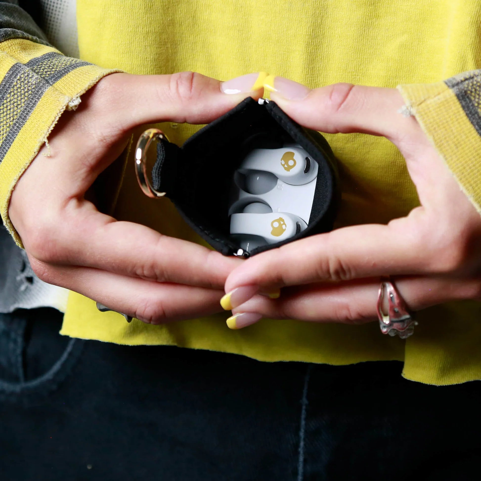 Skullcandy Push 720 Open Earbuds, Bone & Gold