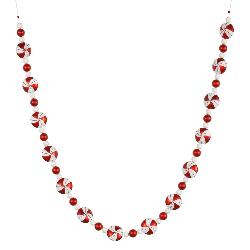 Red & White Candy Garland, 6'