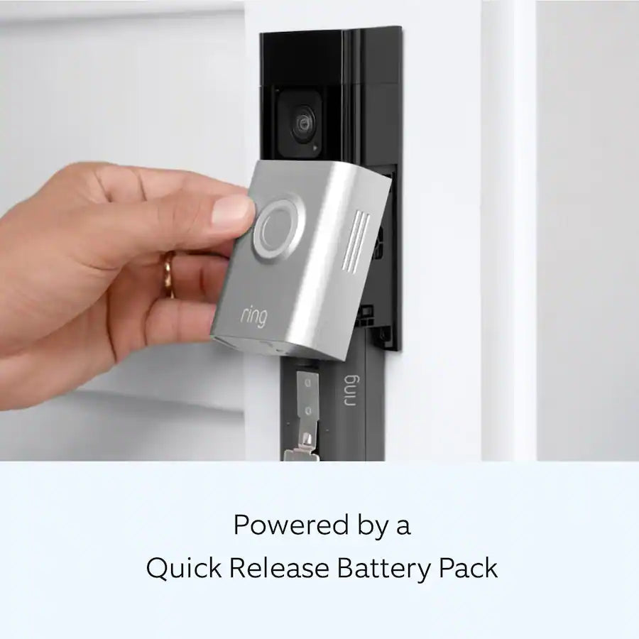 Ring Battery Plus Smart Wifi Video Doorbell, Satin Nickel