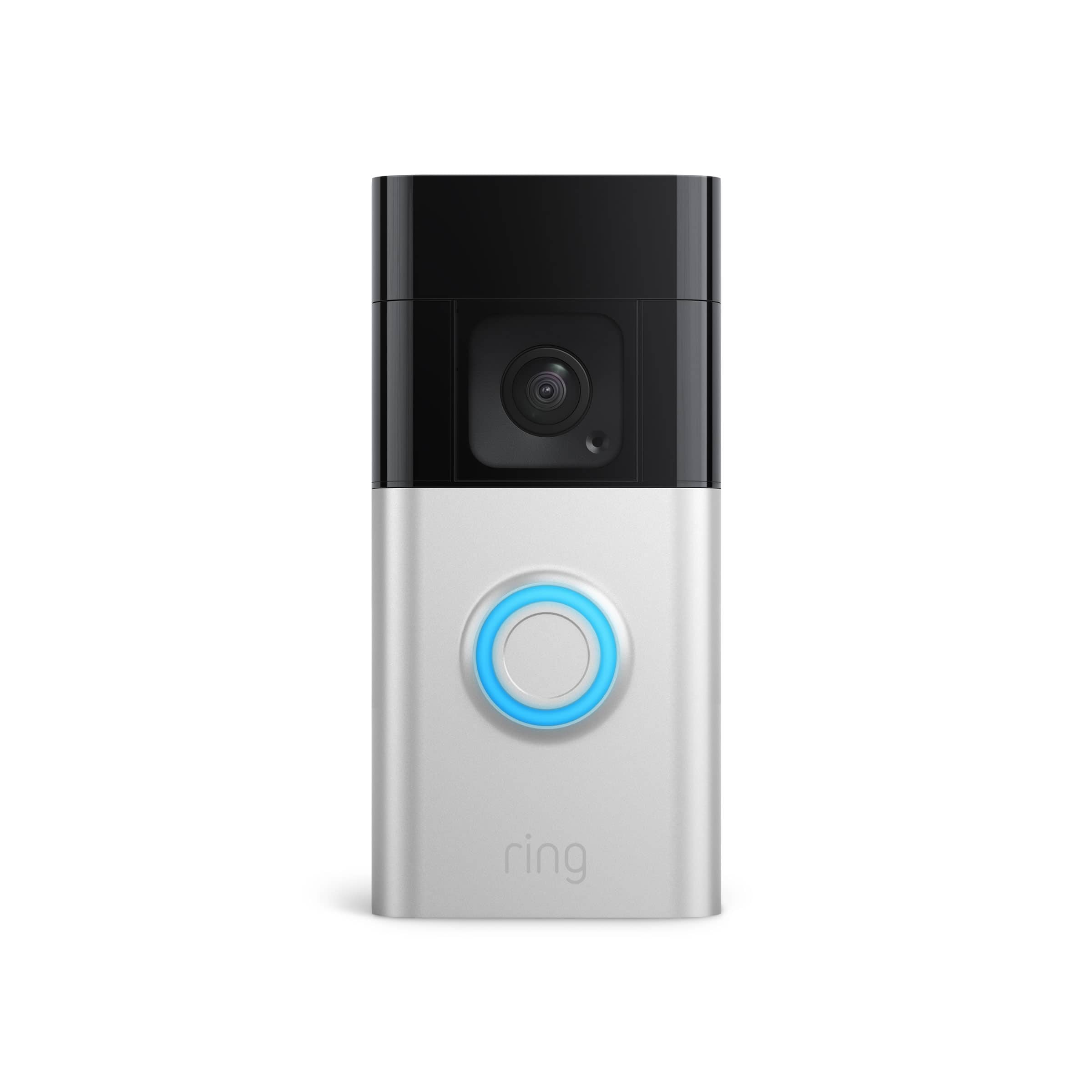 Ring Battery Doorbell Plus Smart Wifi Video Doorbell – Battery Operated with Head-to-Toe View, Satin Nickel