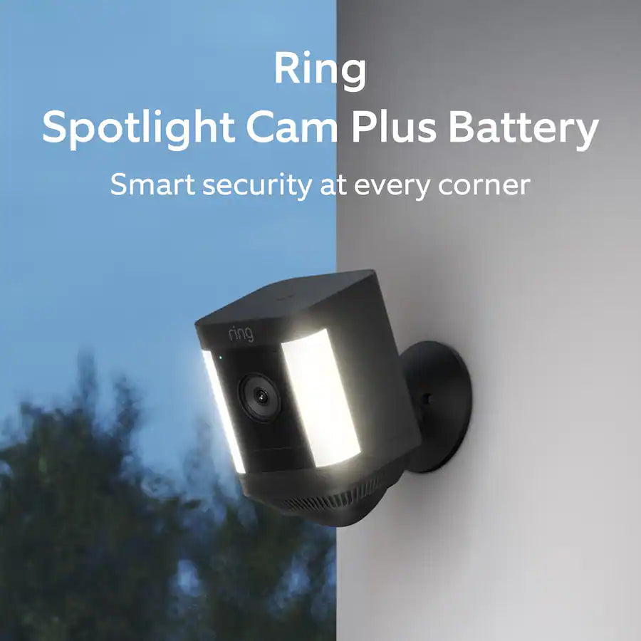 Ring Spotlight Cam Plus Indoor/Outdoor Wireless Security Cameras, Black