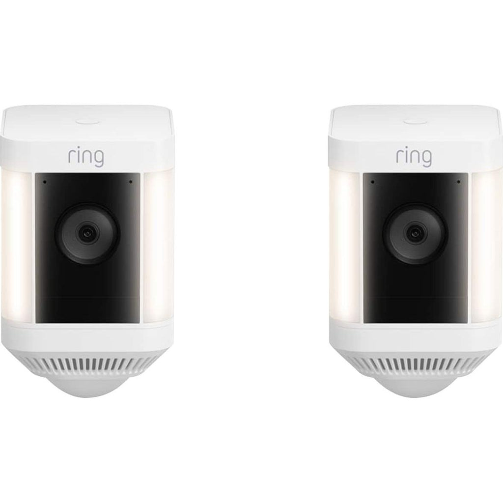 Ring Spotlight Cam Plus 2-pack Camera Indoor/Outdoor Wireless 1080p Security Cameras, White