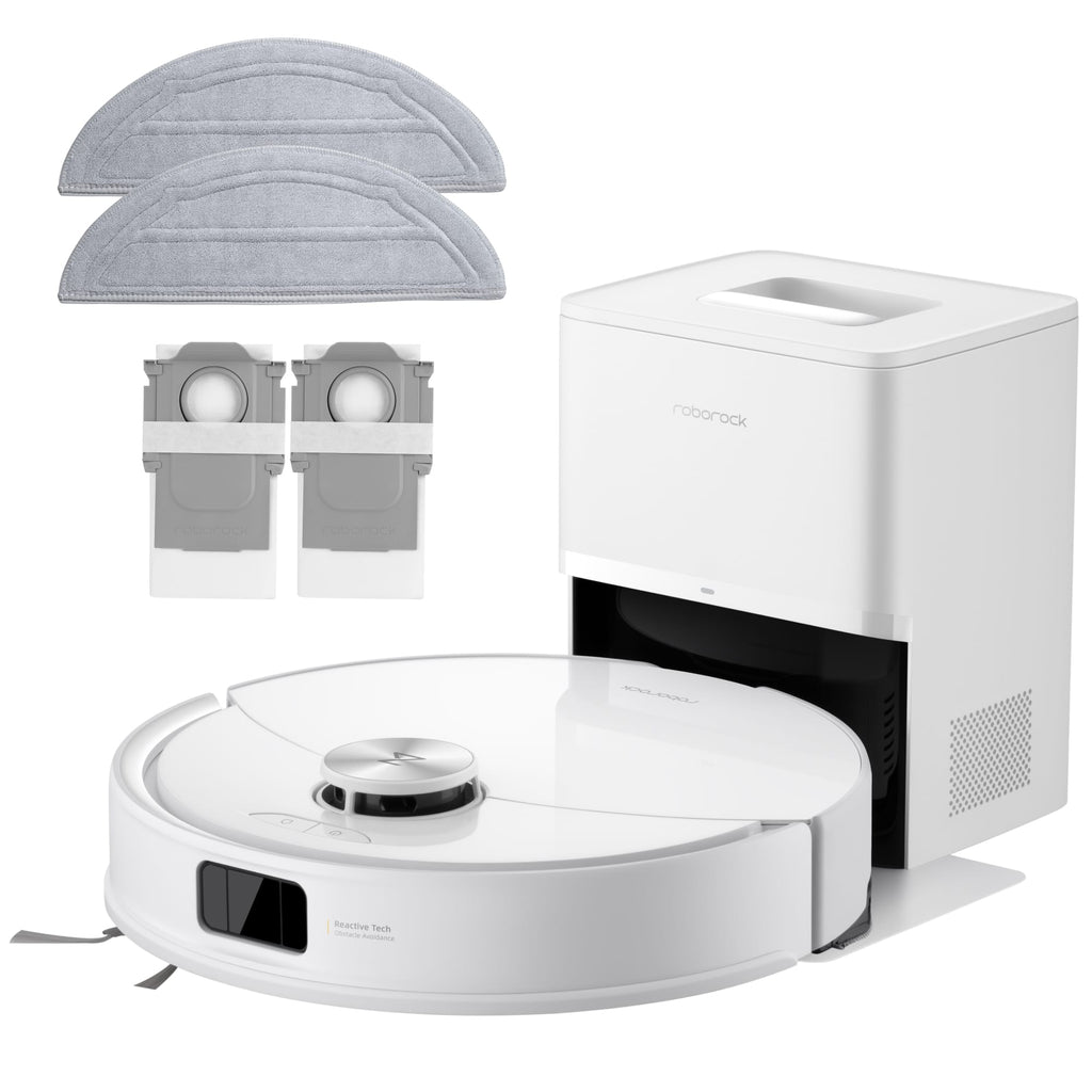 Roborock Q10 Series Robot Vacuum & Mop w/Vibrating & Liftable Mop, Self-Empty Dock, Anti-Tangle Brush, Obstacle Avoidance, White
