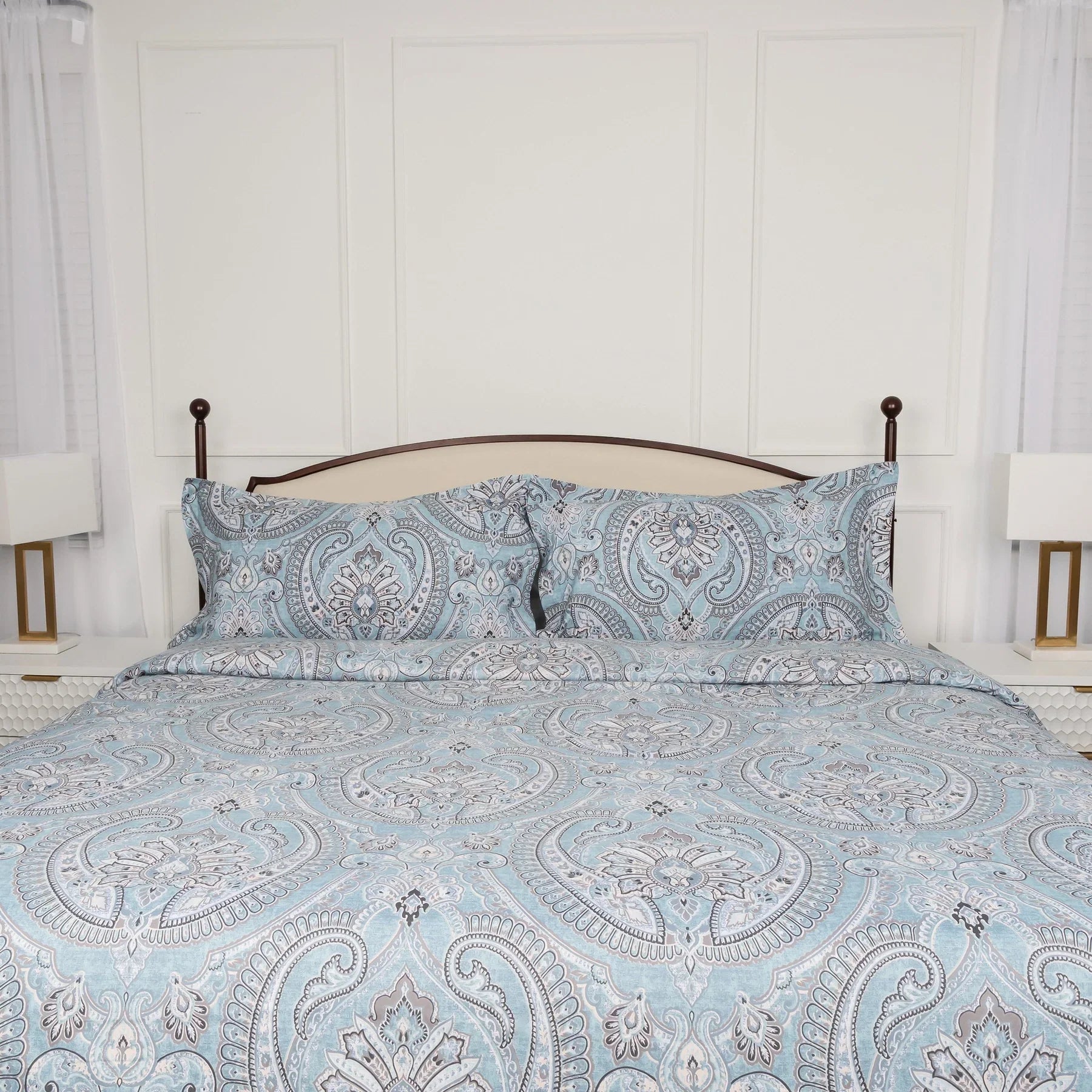 Royal Paisley Comforter Set, Aqua