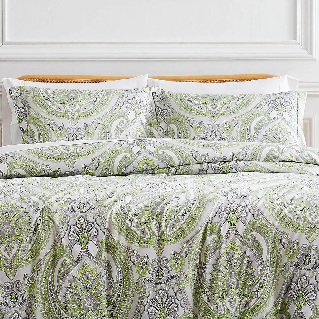 Royal Paisley Comforter Set, Green