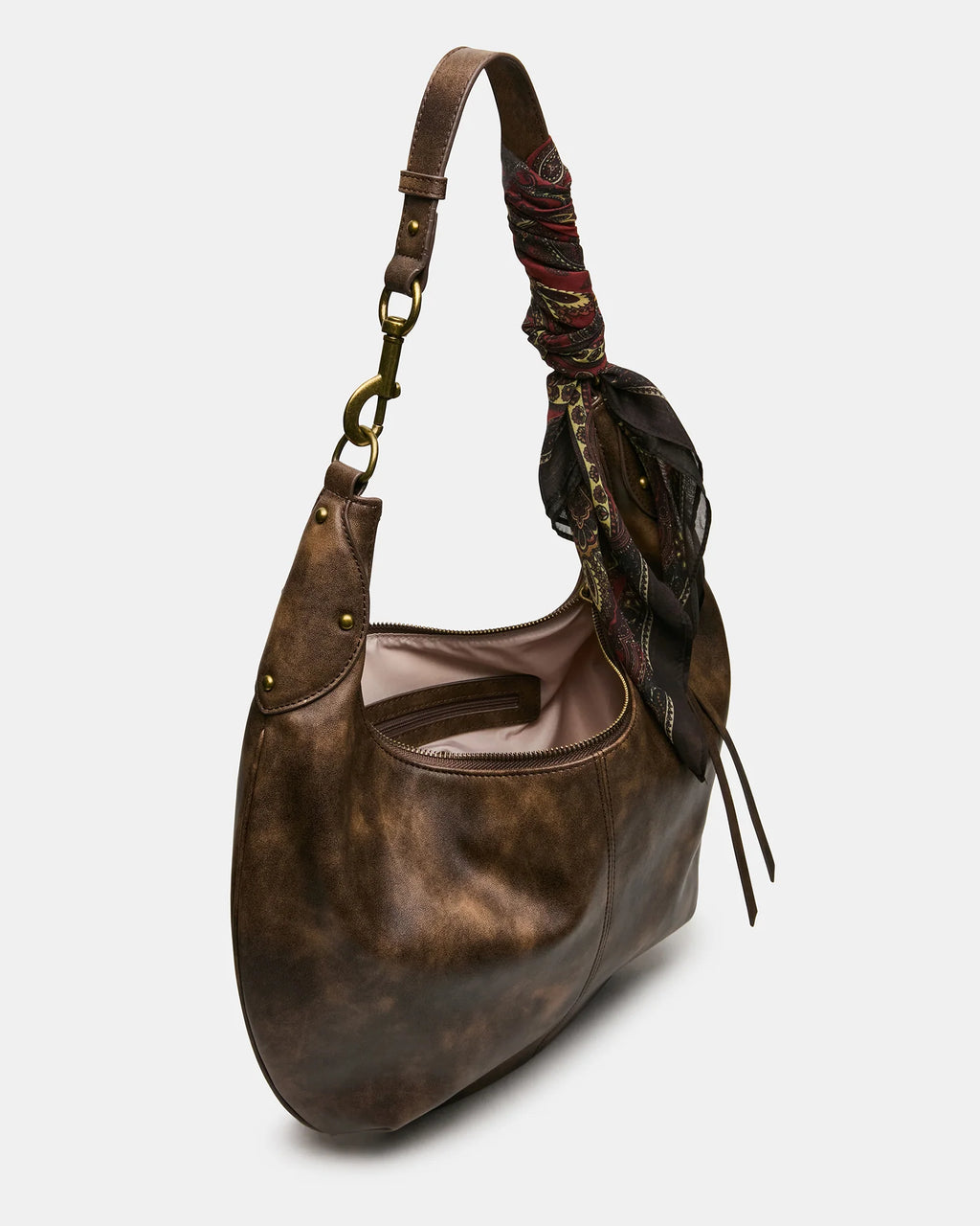 Steve Madden Olga Hobo Shoulder Bag, Distressed Brown