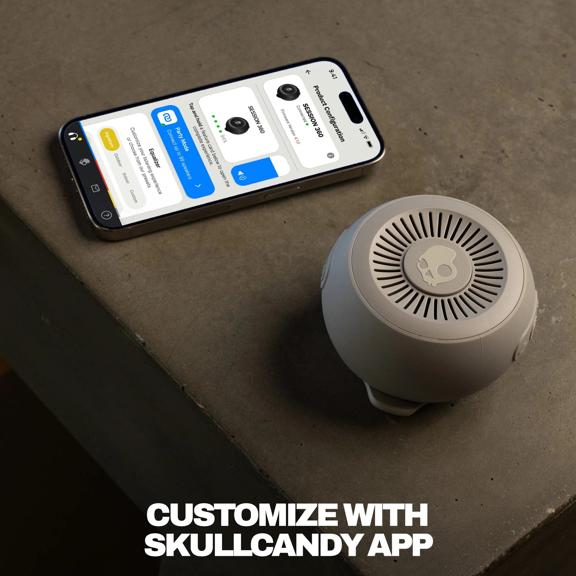 SKULLCANDY Session 360 Wireless Speaker, Cement