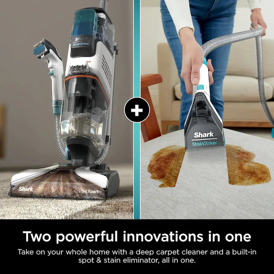 Shark CarpetXpert with Stainstriker Deep Cleaning 2-in-1 Vacuum, White
