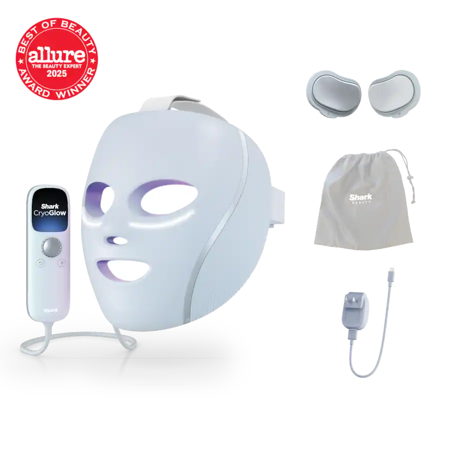 Shark CryoGlow Under-Eye Cooling + LED Face Mask, Blue Frost