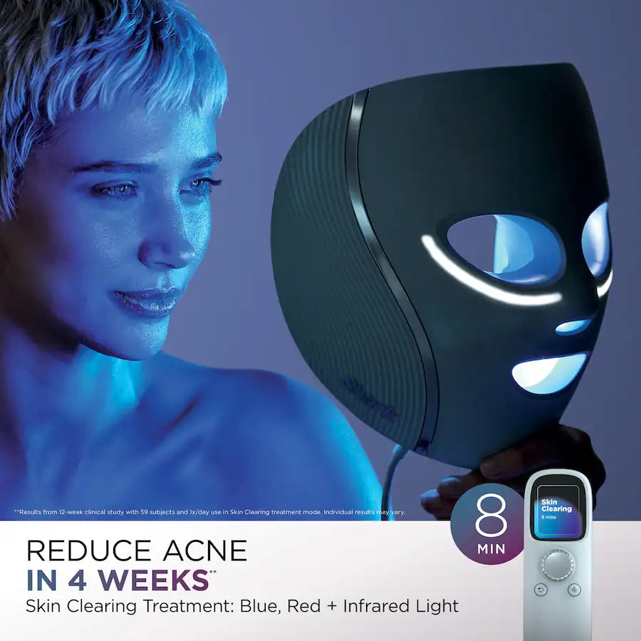 Shark CryoGlow Under-Eye Cooling + LED Face Mask, Blue Frost