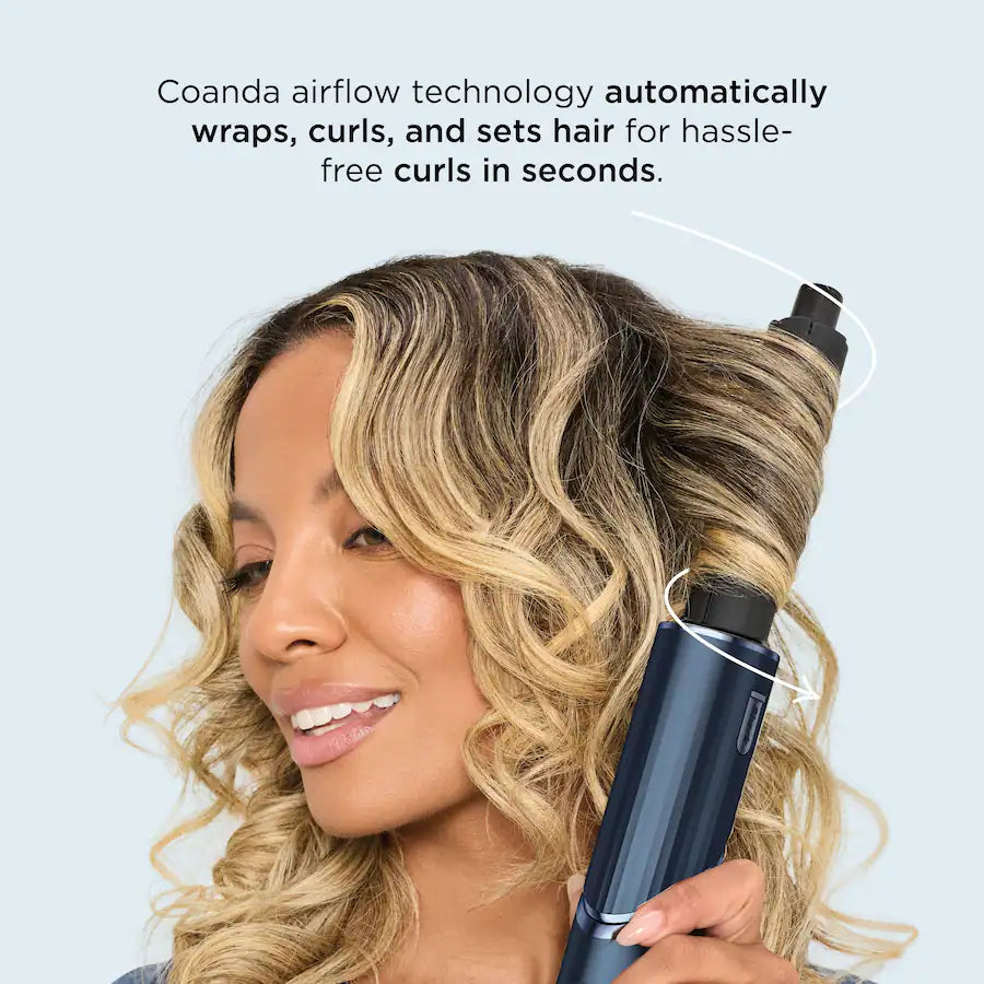 Shark FlexStyle Air Styling & Drying System, Powerful Hair Blow Dryer and Multi-Styler Straight & Wavy Hair, Indigo Rush