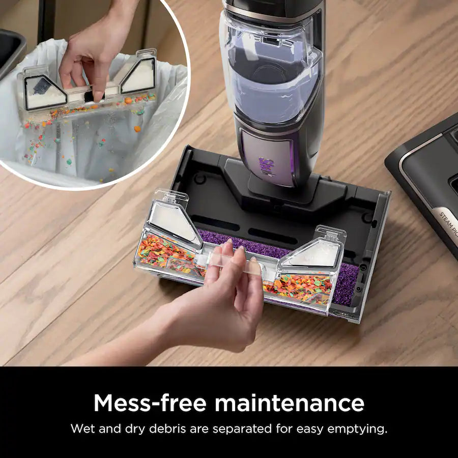 Shark Pickup 3-in-1 Steam Mop, Pick-Up, Sanitize, Black/Stone Metallic