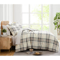 Simple Plaid Comforter Set, Cream