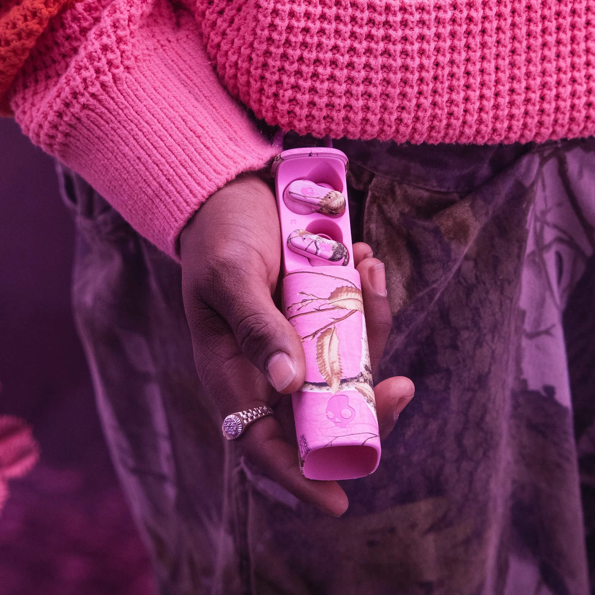 Skullcandy x Realtree Dime EVO True Wireless Earbuds, Pink Camo