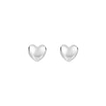 Small Heart Earrings, White