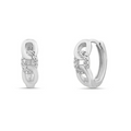 Sterling Silver CZ Link Huggie Earrings