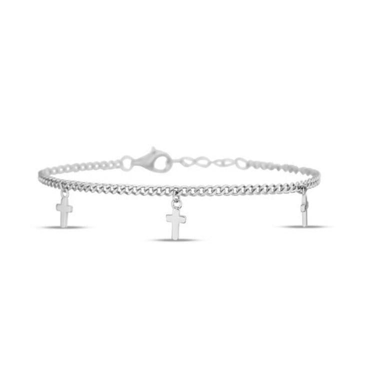 Sterling Silver Cross Charm Bracelet
