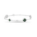 Sterling Silver Green Star Charm Bracelet