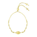 Sterling Silver Miraculous Medal Slider Bracelet, Gold Plated