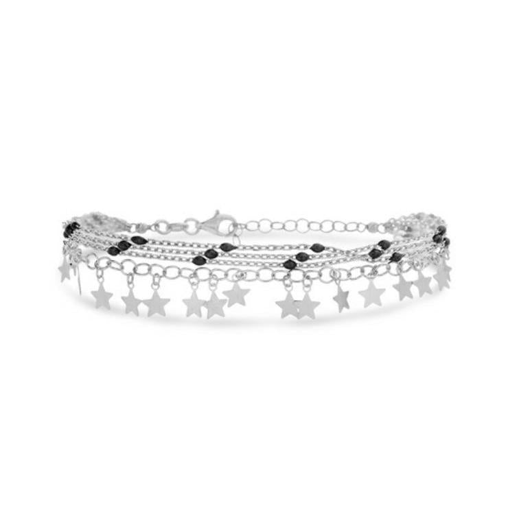 Sterling Silver Multi Link Stars Bracelet