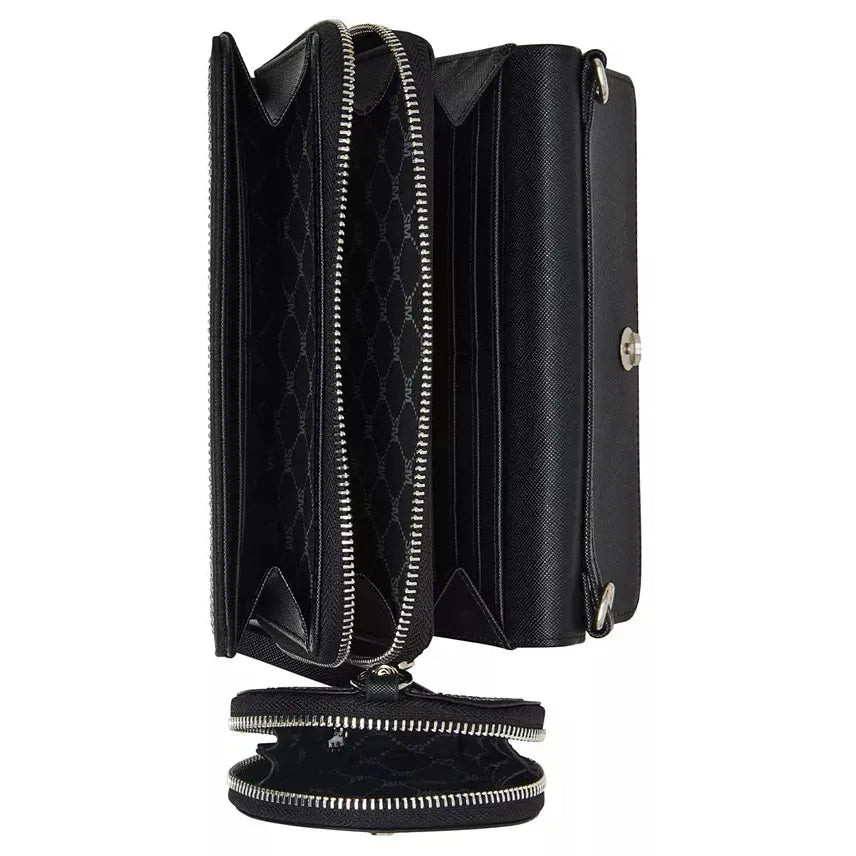 Steve Madden Carina Crossbody Wallet Boxed Gift Set, Black & Silver