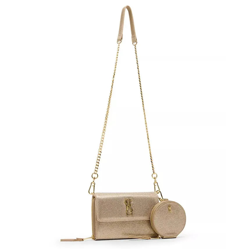 Steve Madden Carina Crossbody Wallet Boxed Gift Set, Champagne