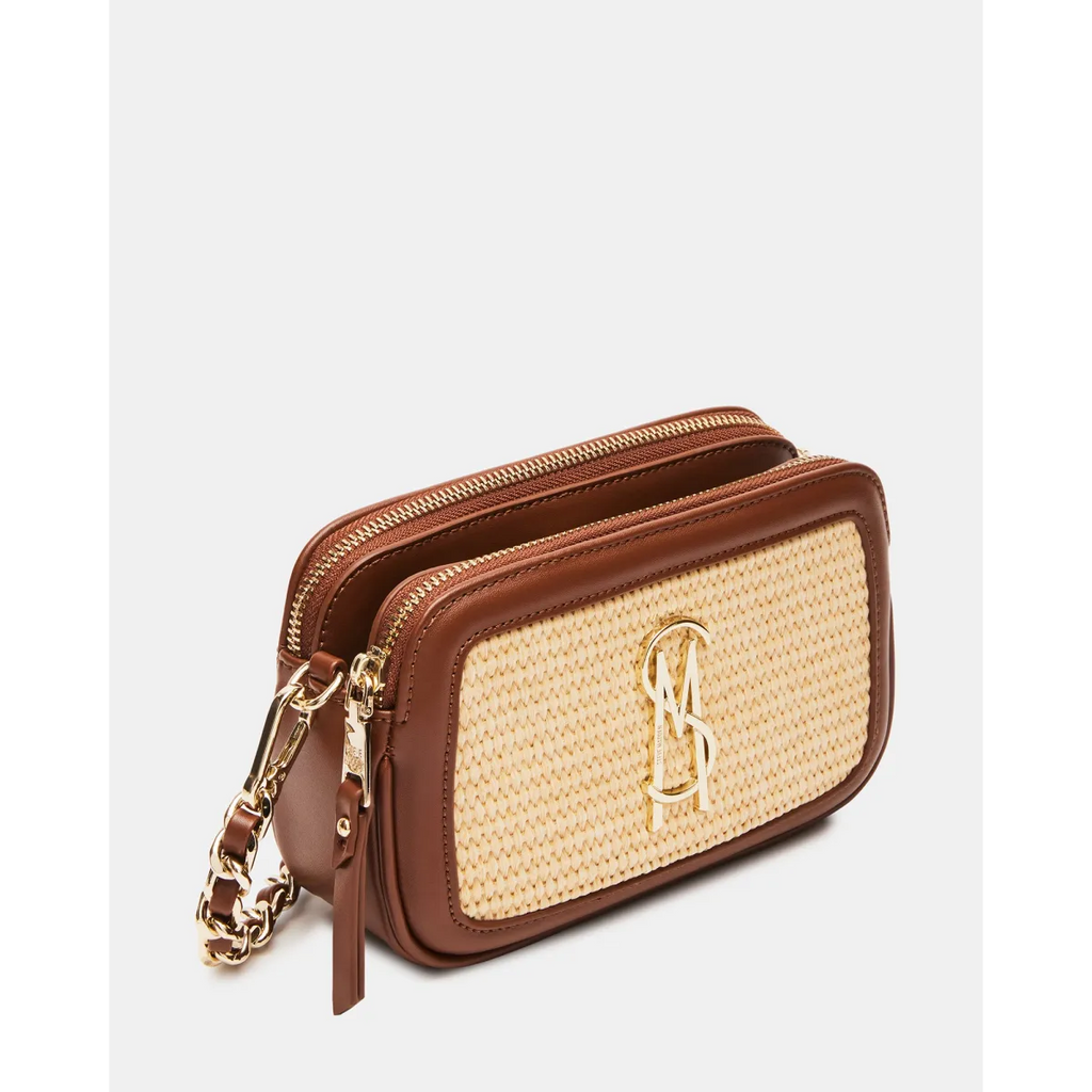 Steve Madden Daisy Crossbody, Straw Cognac