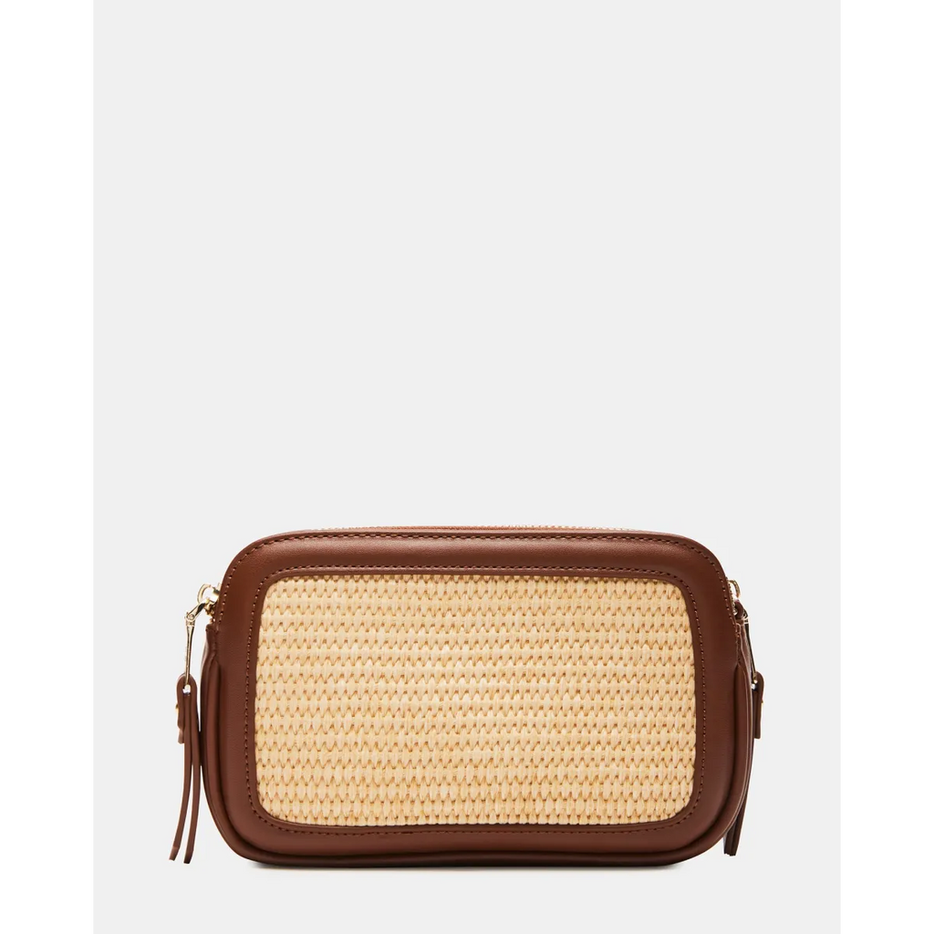 Steve Madden Daisy Crossbody, Straw Cognac