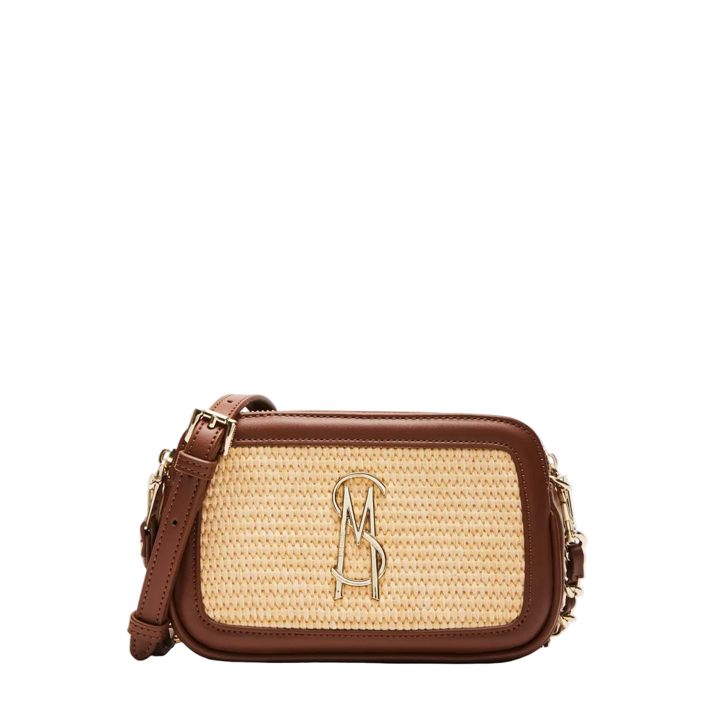 Steve Madden Daisy Crossbody, Straw Cognac