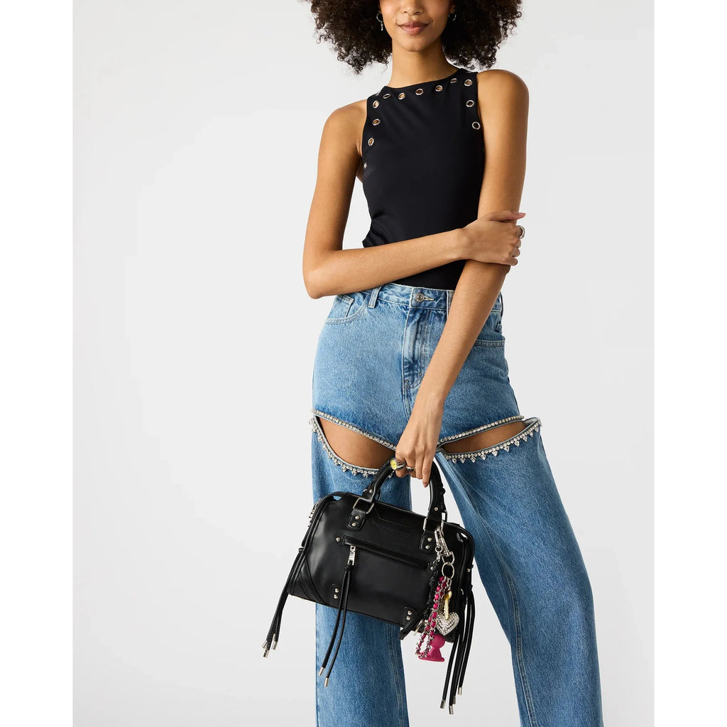 Steve Madden Riggs Satchel, Distressed Black