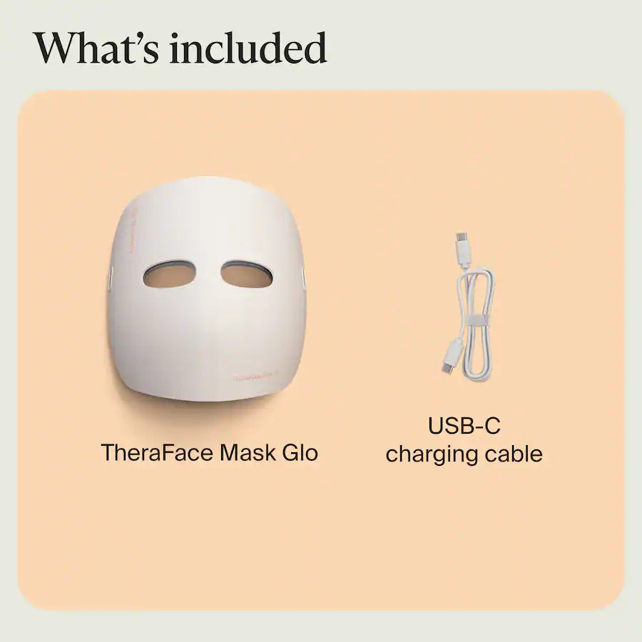 Therabody TheraFace Mask Glo - Clinically Proven LED Skincare, White