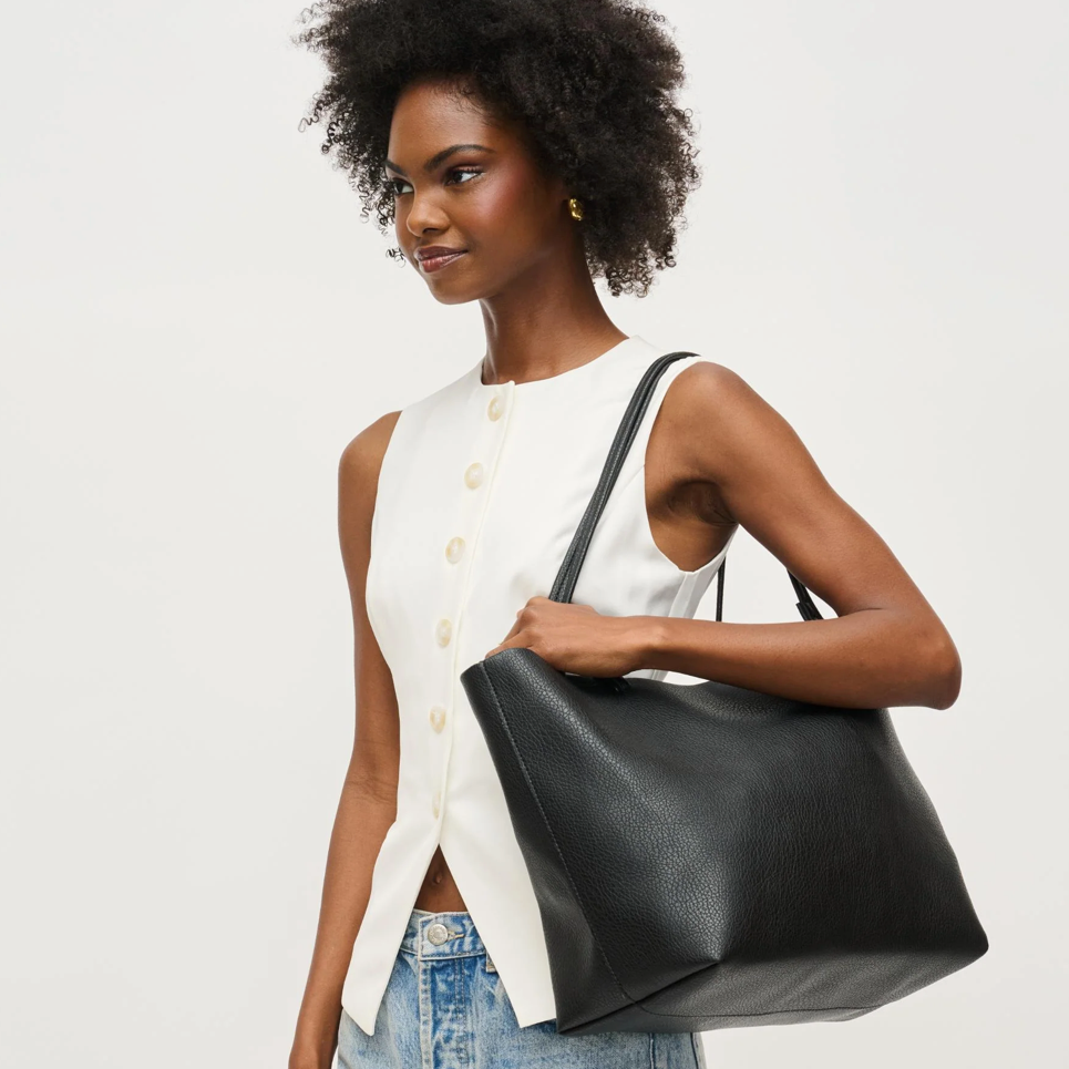 Urban Expressions Alma Tote & Pouch Set, Black