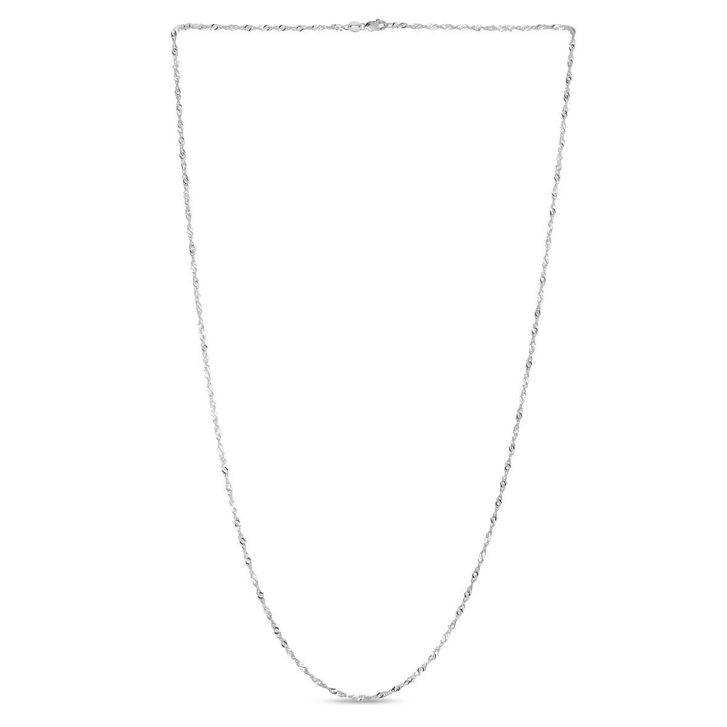 White 14K Singapore Chain, 1.3mm