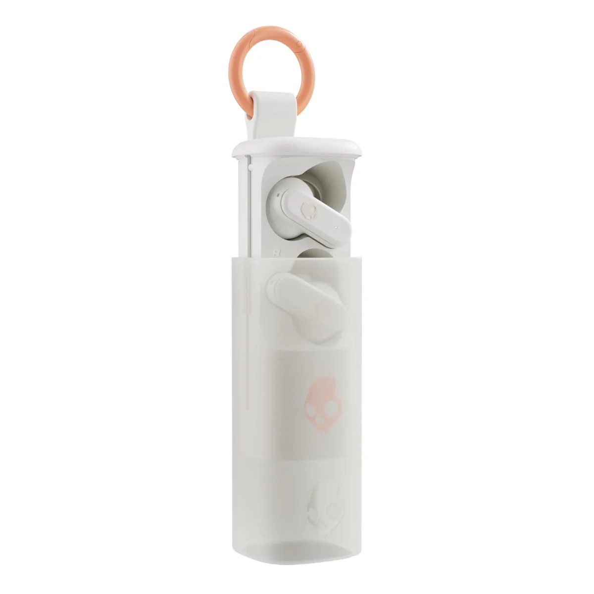 Skullcandy Dime EVO Wireless Earbuds, Bone / Orange Glow