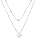 Kendra Scott Ari Heart Multi Strand Necklace, Silver