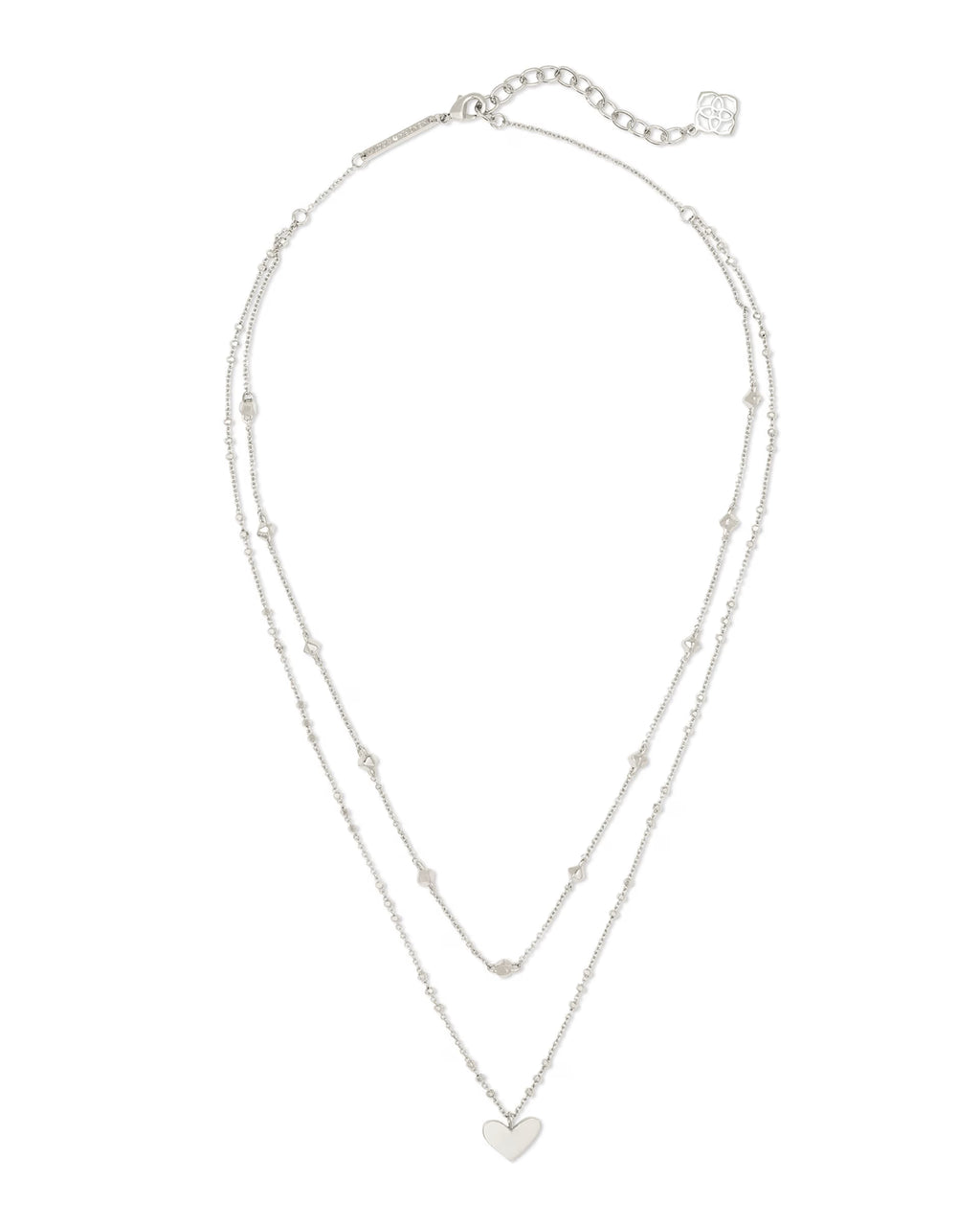 Kendra Scott Ari Heart Multi Strand Necklace, Silver