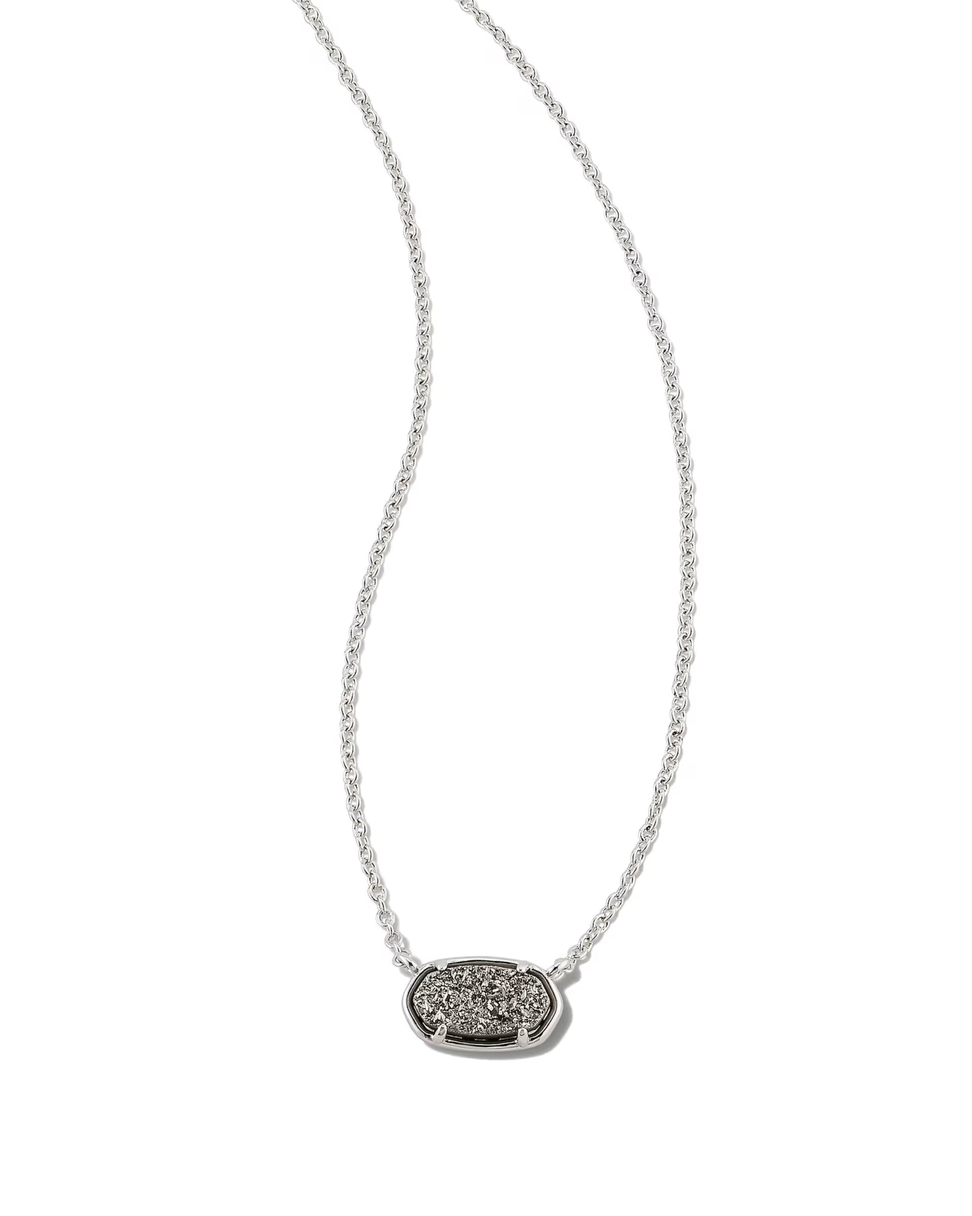 Kendra Scott Grayson Short Pendant Necklace, Platinum Drusy