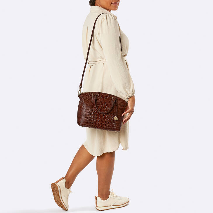 Brahmin Melbourne Collection Duxbury Satchel Pecan Volunteer Sale